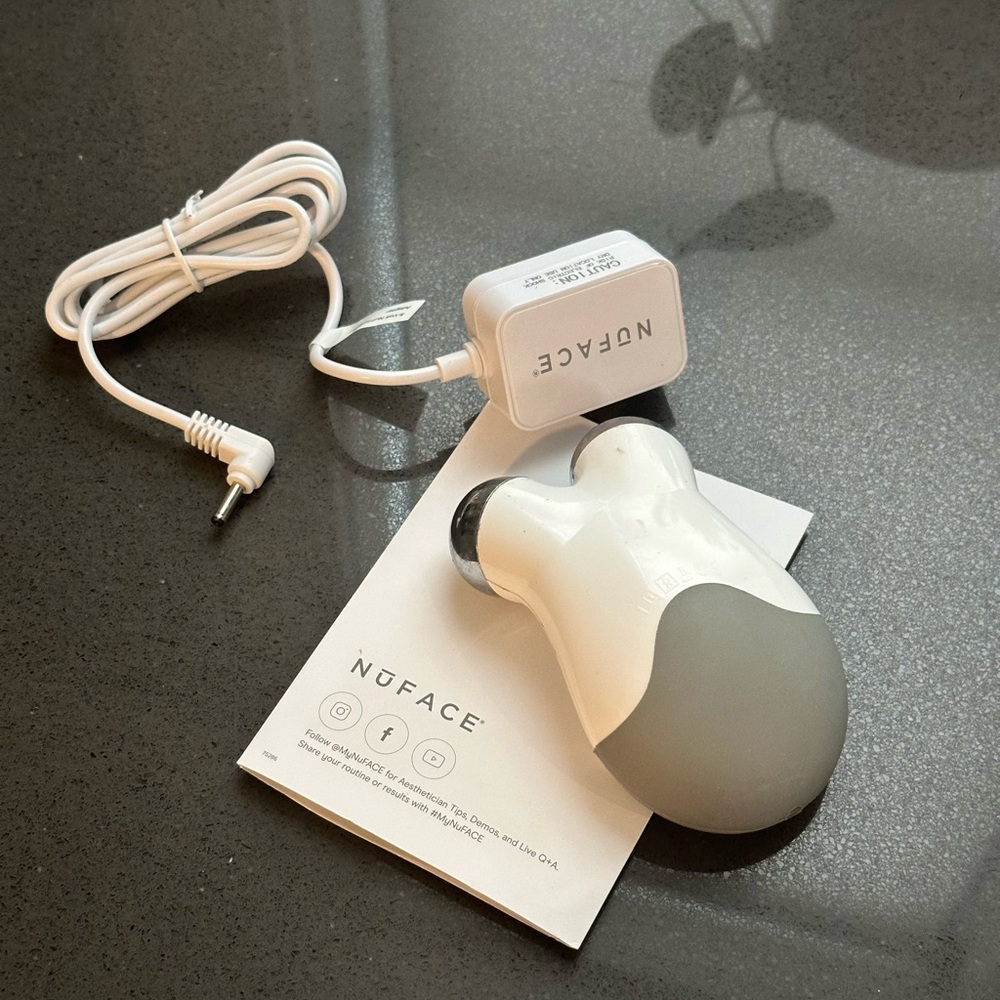 NuFACE Mini Facial Toning Device in White and Gray
